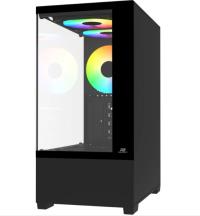 POWERBOOST M5001B 500W 3*12cm Rainbow Fanlı USB 3.0 Seaview M-ATX Gaming Siyah Kasa - 4